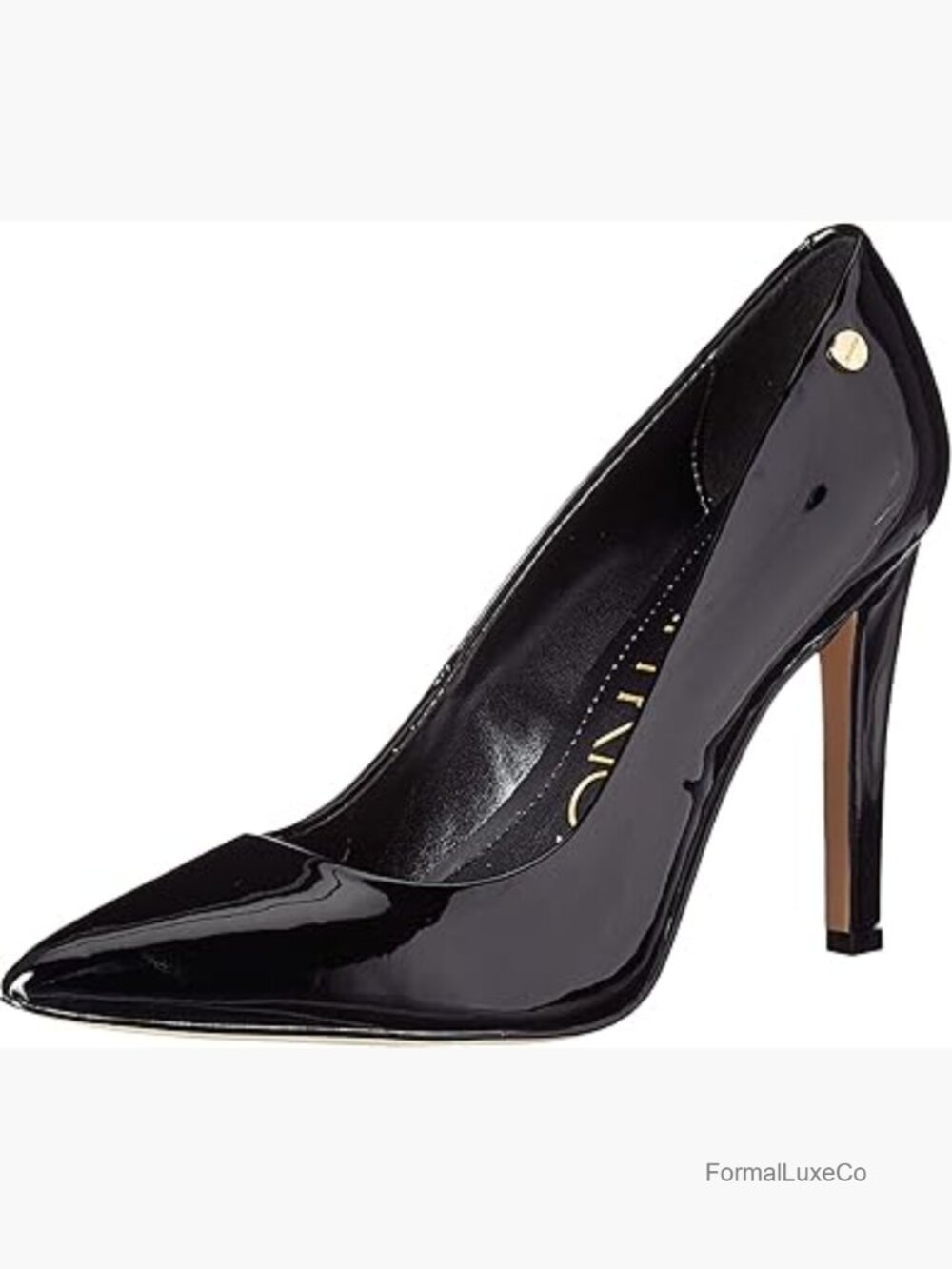 Classic Pointed Toe Pump with Stiletto Heel - Slip On - Faux Leather